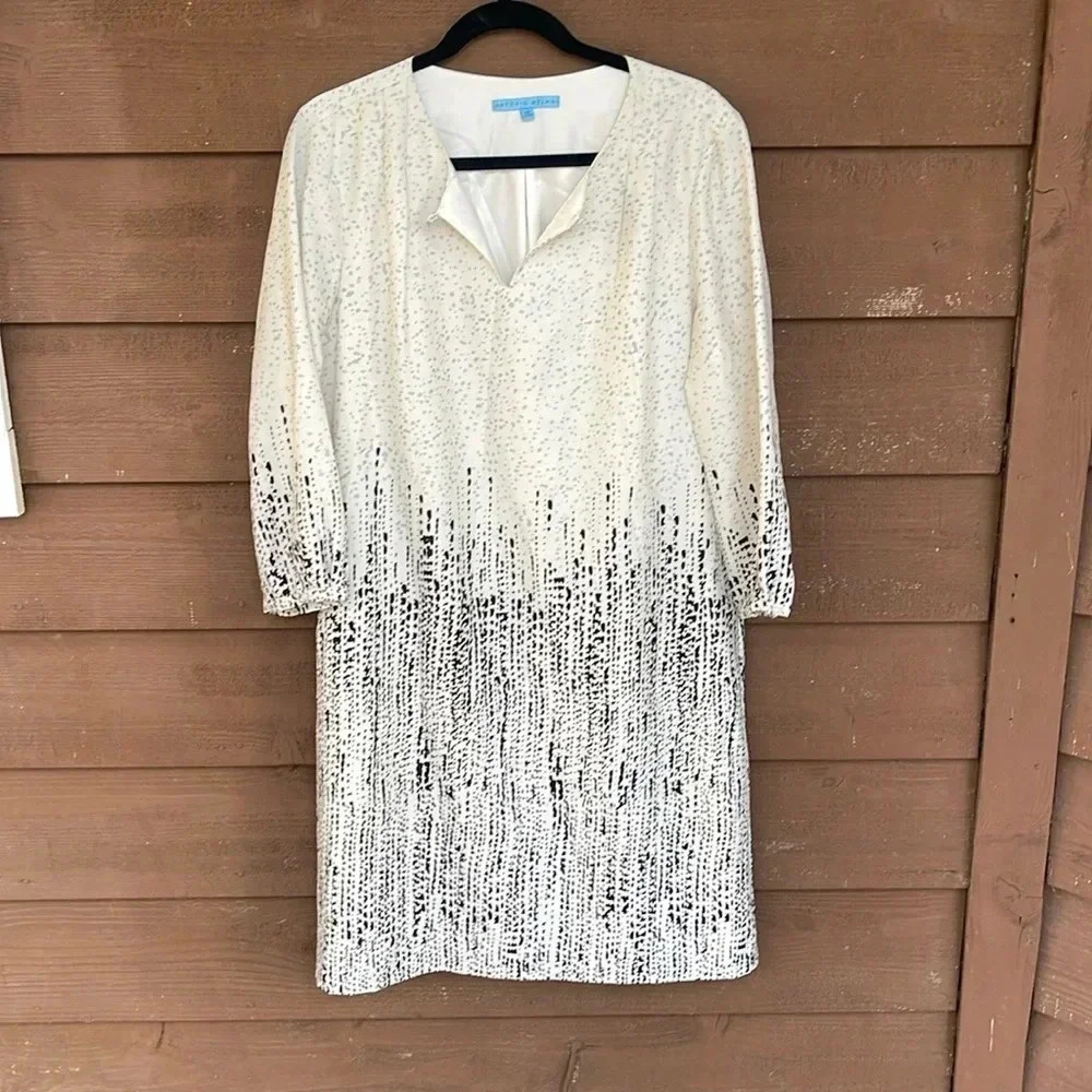 Antonio Melani cream and black tunic size 12